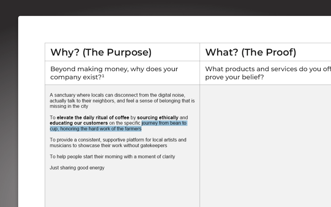The Why Exercise