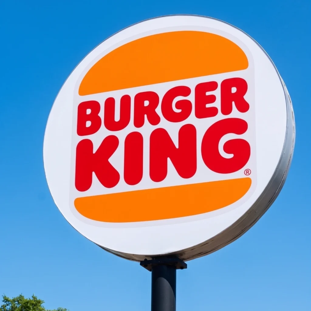 Burger King logo on a street sign